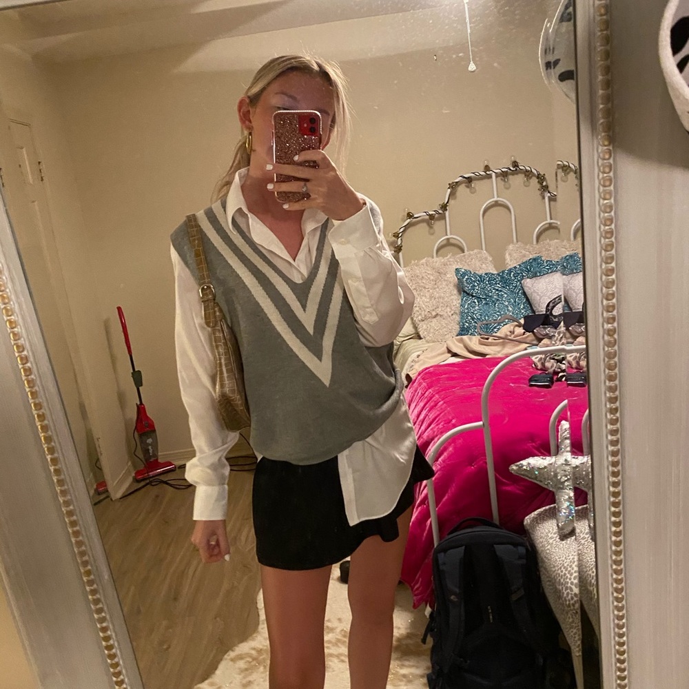 Grey sweater vest